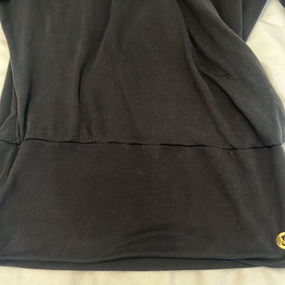 Michael Michael Kors size small black long sleeve wrap front knit top EUC - Picture 7 of 14